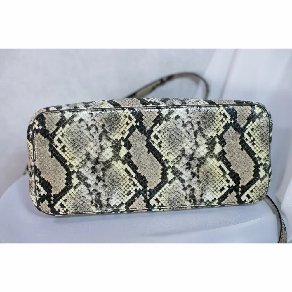 Anne Klein Vegan Leather Handbag Satchel Snake Print One Size